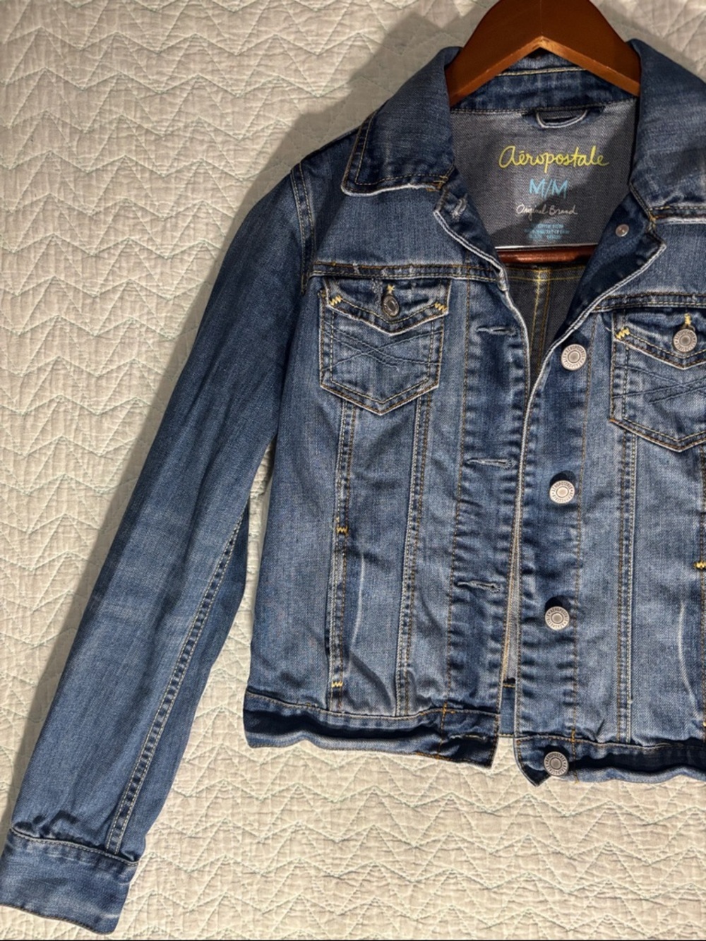Aeropostale Blue Denim Jean Jacket 100%. Cotton medium EUC - Picture 4 of 6